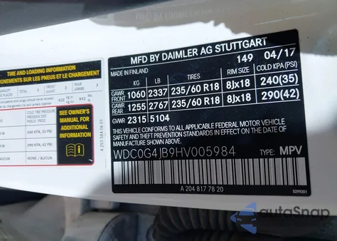 2017 Mercedes-Benz Glc 300 z USA, uszkodzony, nr VIN WDC0G4JB9HV005984